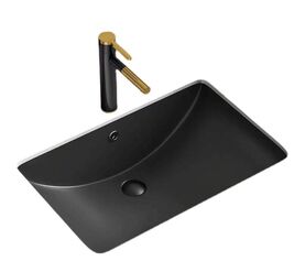 раковина под столешницу hans ma2003c 50x40 см, черная матовая в Алматы фото № 1