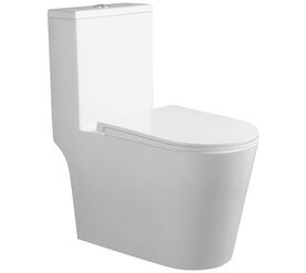 унитаз монолитный hansbaden 6380tqhs безободковый, белый в Алматы фото № 1