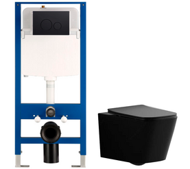 унитаз с инсталляцией 4 в 1 hans h5108-0103m5505b, черный в Алматы фото № 1