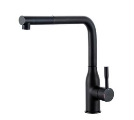 смеситель для кухни с выдвижным изливом hans h816.033 черный в Алматы фото № 1