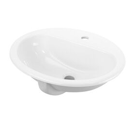 раковина встраиваемая hans hs-6001 51х42 см, овальная, белая в Алматы фото № 1