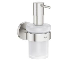 Дозатор жидкого мыла grohe essentials 40448dc1 с держателем, суперсталь в Алматы фото № 1