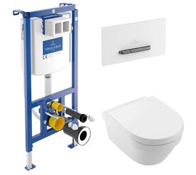 унитаз с инсталляцией 5в1 villeroy&boch architectura 4694hr01 viconnect 92242700 92216168, белая-хром в Алматы фото № 1