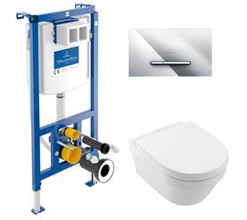 унитаз с инсталляцией 5в1 villeroy&boch architectura 4694hr01 viconnect 92242700 92218061, хром в Алматы фото № 1