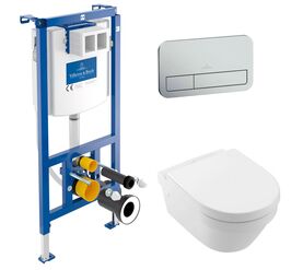 унитаз с инсталляцией 5в1 villeroy&boch architectura 4694hr01 viconnect 92242700 92249069, хром в Алматы фото № 1