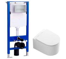 унитаз с инсталляцией 5в1 hans 5504 h5108-0201, прямоугольная хром клавиша в Алматы фото № 1