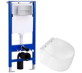 унитаз с инсталляцией 5в1 hans 5510 h5108-0201, прямоугольная хром клавиша в Алматы фото № 1