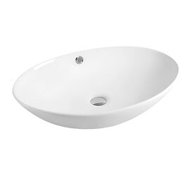 раковина чаша накладная hans 8168hs 63x41,  овальная, белая в Алматы фото № 1