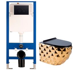 унитаз с инсталляцией 5в1 hans vg5626/010 h5108-0107, прямоугольная белая клавиша в Алматы фото № 1