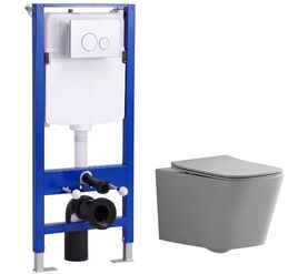 унитаз с инсталляцией 5в1 hans m5505d h5108-0107, белая круглая клавиша в Алматы фото № 1