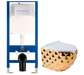 унитаз с инсталляцией 5в1 hans vg-5626/005 h5108-0207, белая прямоугольная клавиша в Алматы фото № 1