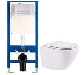 унитаз с инсталляцией 4в1 hans hs-046tq h5108-0207, белая клавиша в Алматы фото № 1