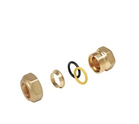 фитинг с внутренней резьбой 1/2"x16, конусное соединение giacomini r180fy115, двойная кольцевая прокладка, для медных труб в Алматы фото № 1