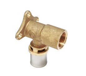 угловой фитинг 90° "мультипресс" 1/2"x(16x2) giacomini rm139y033 с кронштейном и внутренней резьбой в Алматы фото № 1