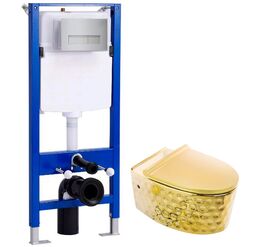 унитаз с инсталляцией 5в1 hans vz-se016/5616 h5108-0201, прямоугольная хром клавиша в Алматы фото № 1