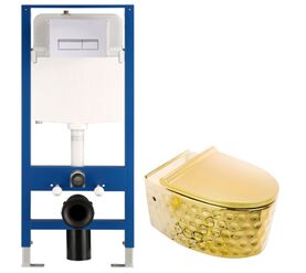 унитаз с инсталляцией 5в1 hans vz-se016/5616 h5108-0207, прямоугольная белая клавиша в Алматы фото № 1