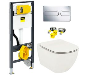 унитаз с инсталляцией 5в1 viega 792862 ideal standard tesi t0079v1 aquablade с микролифтом в Алматы фото № 1