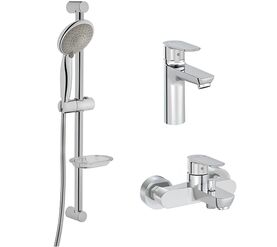 Набор смесителей для ванны 3в1 vitra flow soft a42301exp,  латунь, хром в Алматы фото № 1