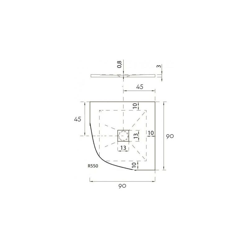 Atq-90x90u-w hidronatur pleasure поддон литьевой r550 900х900х30мм слив крышка белый камень (242255) в Алматы фото № 3