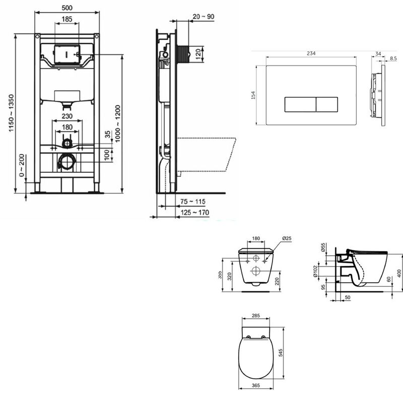 унитаз с инсталляцией 4в1 ideal standard esedra t386001 r020467 m2 r0121aa в Алматы фото № 2