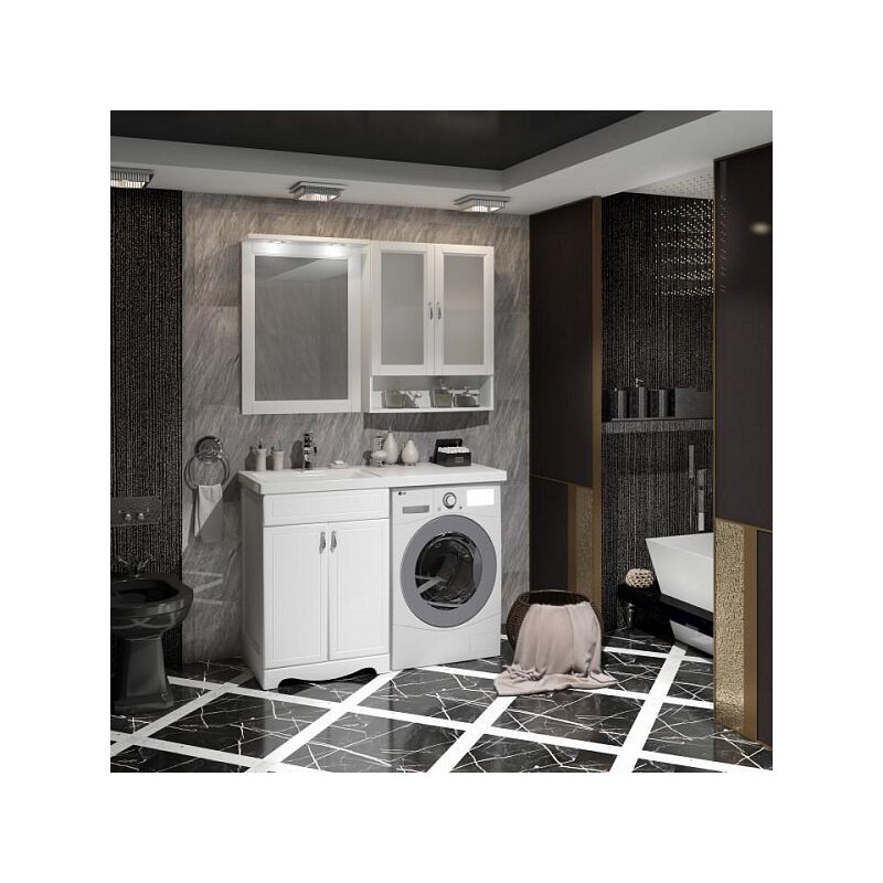 Комплект мебели opadiris клио 55см белый матовый под стиральную машину в Алматы фото № 1
