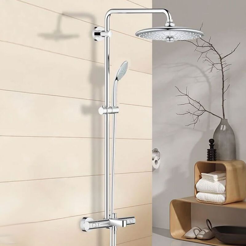 Душевая система grohe euphoria 26114001 с термостатом  поворотная с изливом цвет хром в Алматы фото № 2