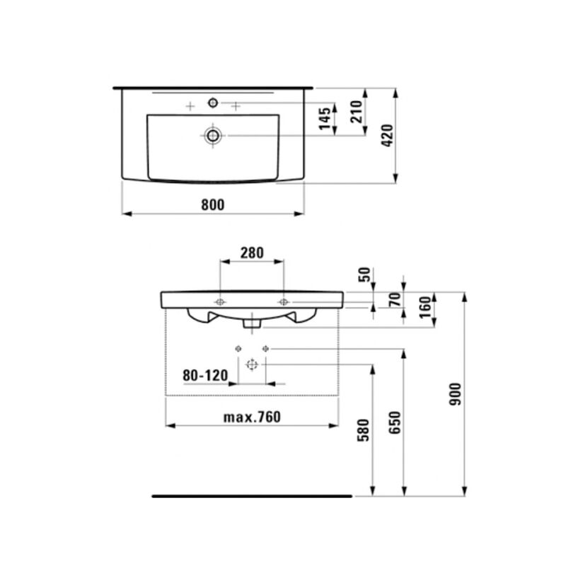 раковина подвесная laufen pro n h8109570001041 80x42см в Алматы фото № 2