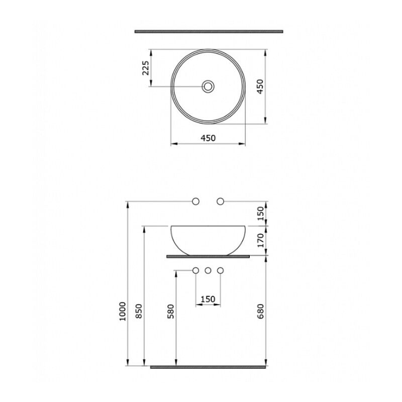 раковина накладная bocchi venezia 1119-029-0125 45x45 см голубая матовая в Алматы фото № 3