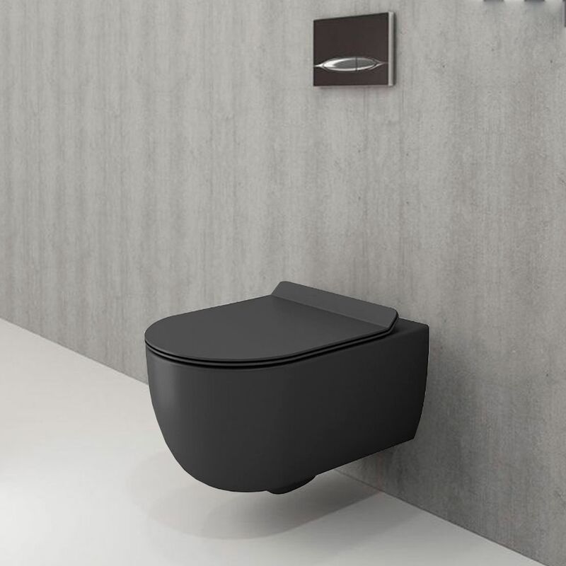 унитаз подвесной bocchi v-tondo 1416-020-0129 с микролифтом антрацит матовый в Алматы фото № 2