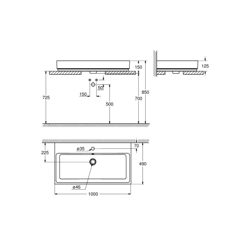 Накладная раковина grohe euro cube 3947500h 100см в Алматы фото № 3