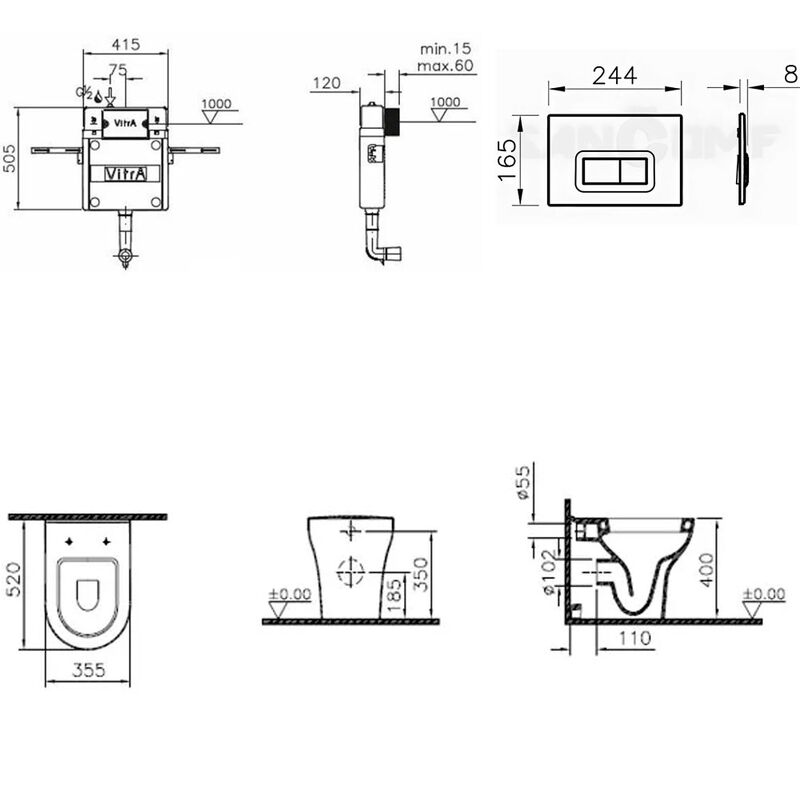 унитаз с инсталляцией 4в1 vitra zentrum 5788b003-0075 lift 762-1740-01 740-0680 в Алматы фото № 2