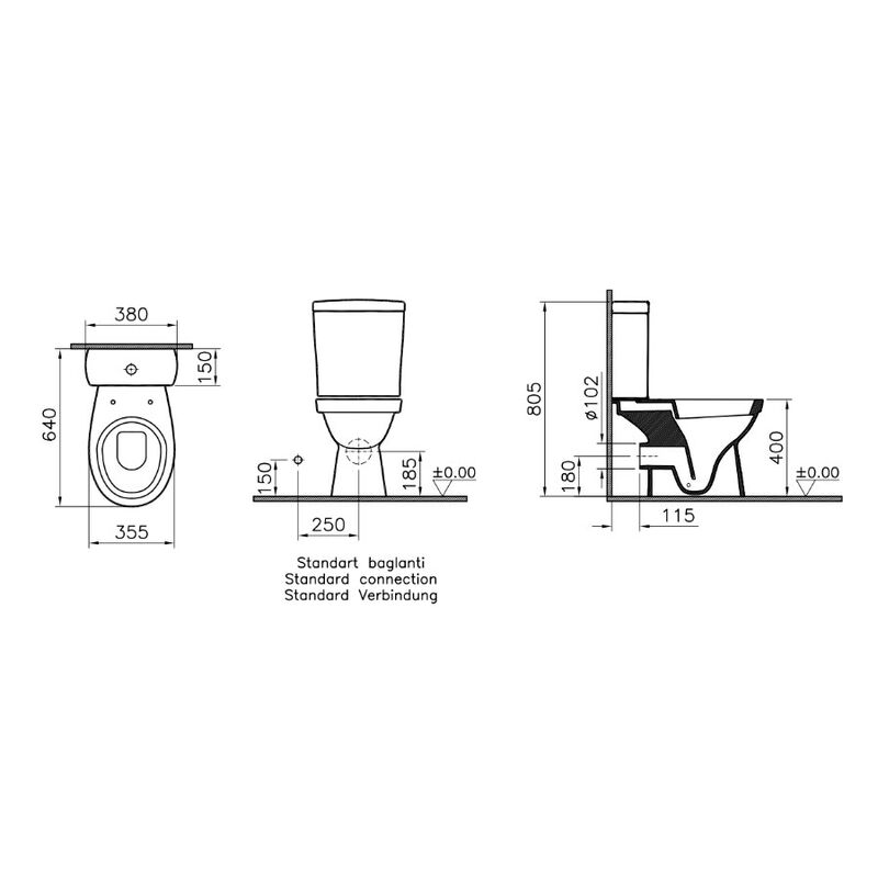 унитаз-компакт напольный  vitra norm eisberg 9844b099-7201 крышка смикролифтом в Алматы фото № 3