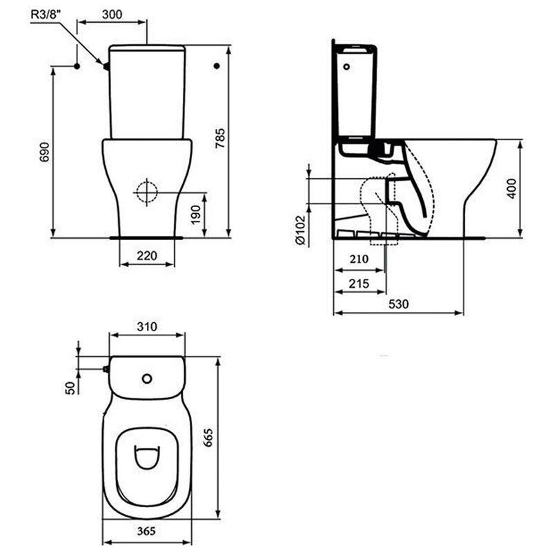 унитаз напольный ideal standard tesi t008201 aqua blade (комплект) в Алматы фото № 3