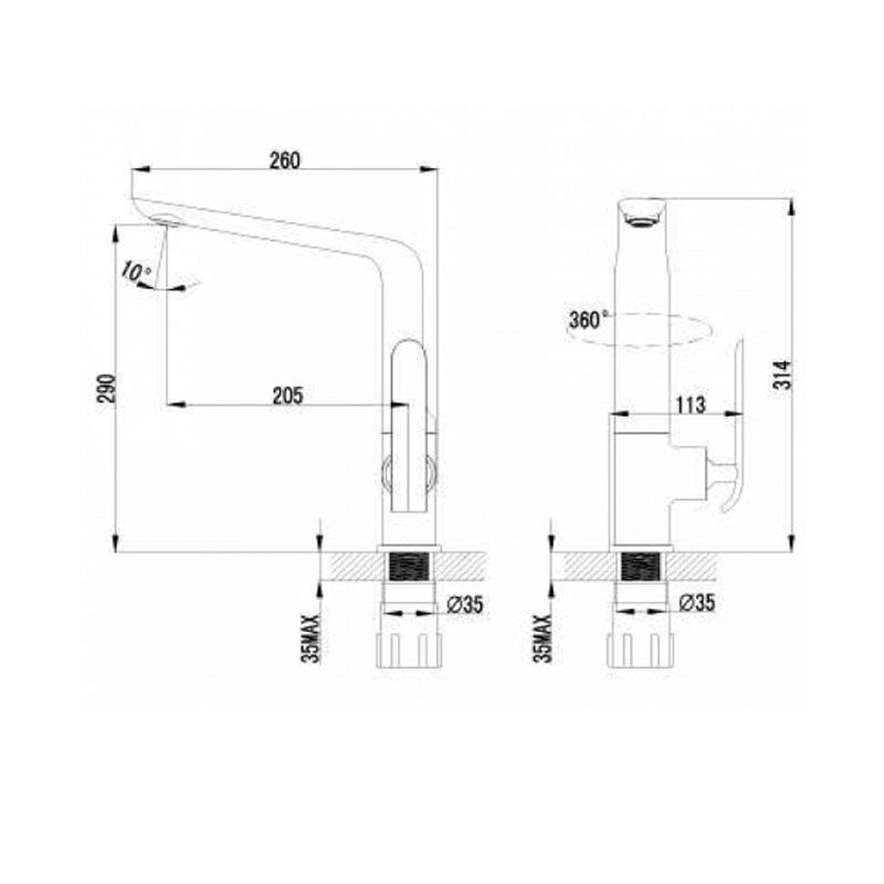Lm4905cw melange смеситель для кухни с высоким поворотным изливом, хром/белый в Алматы фото № 2