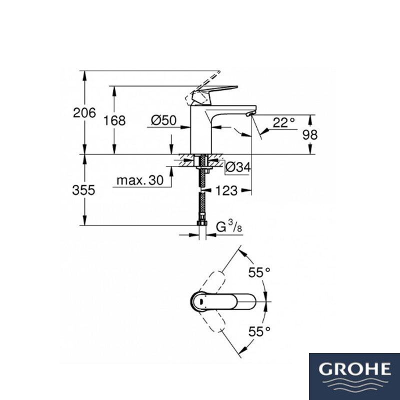 смеситель для раковины grohe eurosmart cosmopolitan 23327000 в Алматы фото № 2