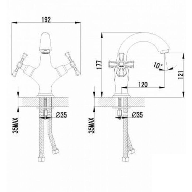 Lm2506c бенефит cмеситель для раковины монолитный, хром в Алматы фото № 3