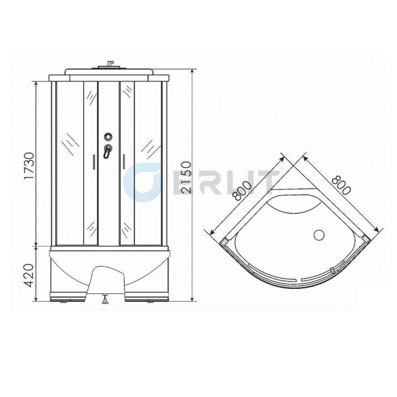 Душевая кабина erlit 80x80 er3508tp-c3 в Алматы фото № 3