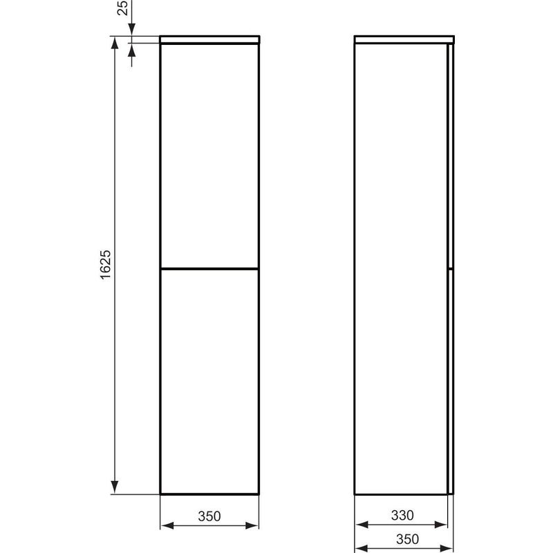 шкаф-пенал ideal standard step t7231yf красный лак (левый) в Алматы фото № 2