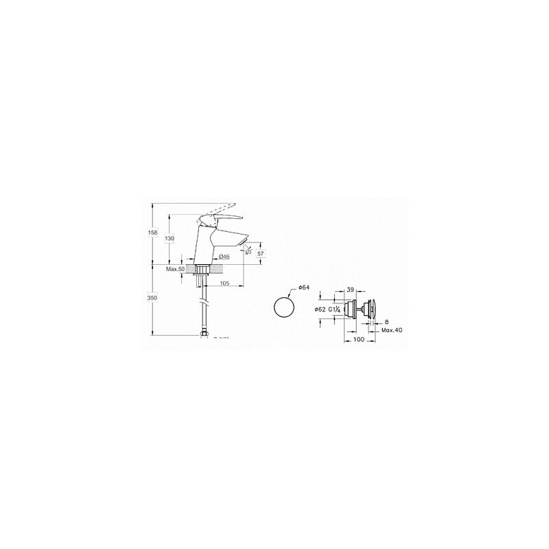 Cмеситель для раковины vitra dynamic s a49189exp в Алматы фото № 2