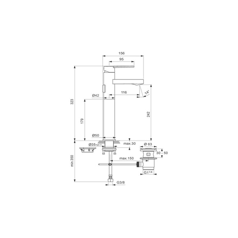 смеситель для раковины idealsmart b0460aa в Алматы фото № 2