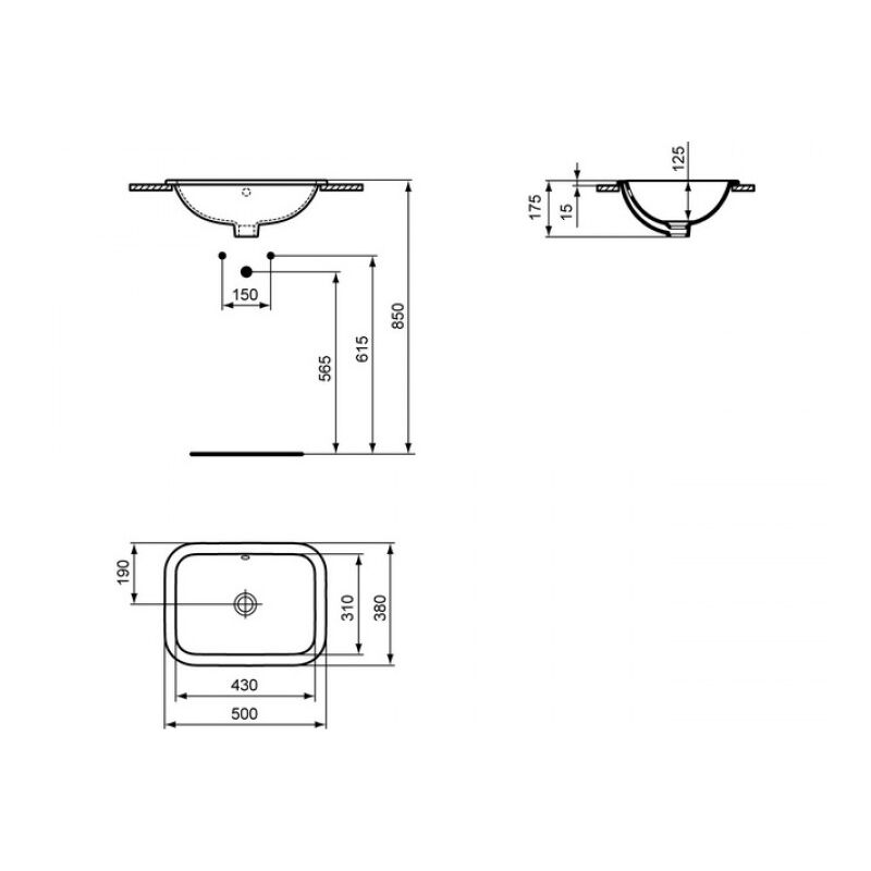 раковина встраиваемая ideal standard connect e505701 50см в Алматы фото № 2