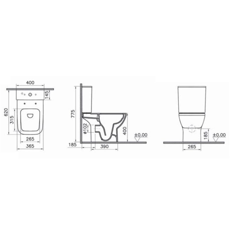 унитаз напольный vitra integra square 9833b003-7205 с микролифтом в Алматы фото № 3