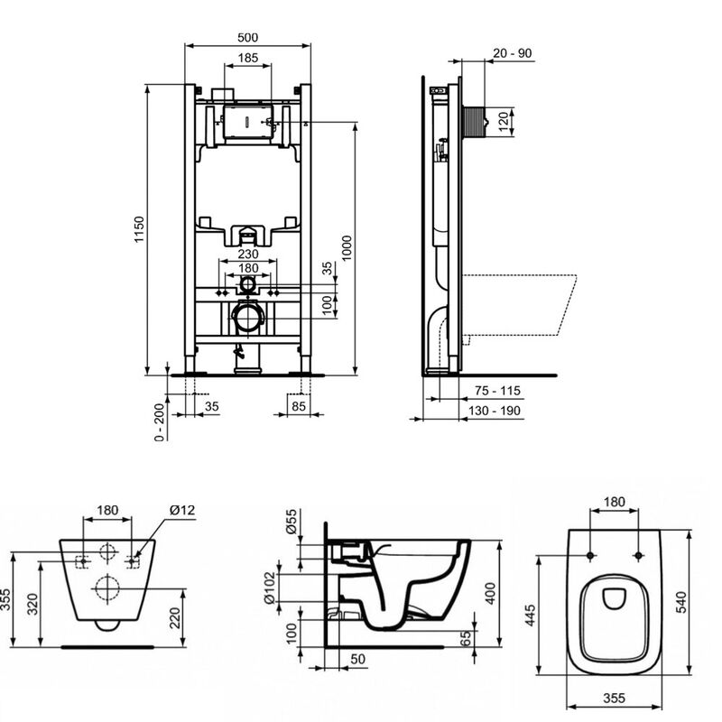 унитаз с инсталляцией 4в1 ideal standard i.life t461401 r0464aa в Алматы фото № 2