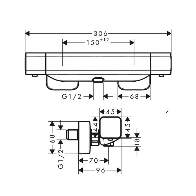 смеситель для душа hansgrohe ecostat e 15773000 с термостатом в Алматы фото № 4