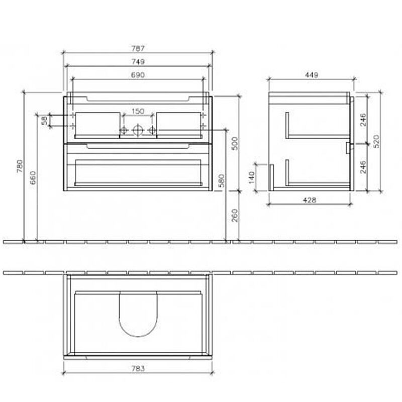 тумба под раковину villeroy&boch subway 2.0 a69600dh в Алматы фото № 2