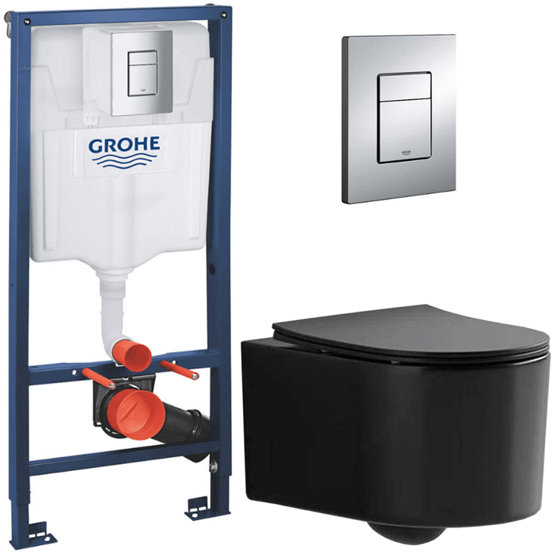 унитаз с инсталляцией 4в1 hans grohe m5504b+38772001 в Алматы фото № 1