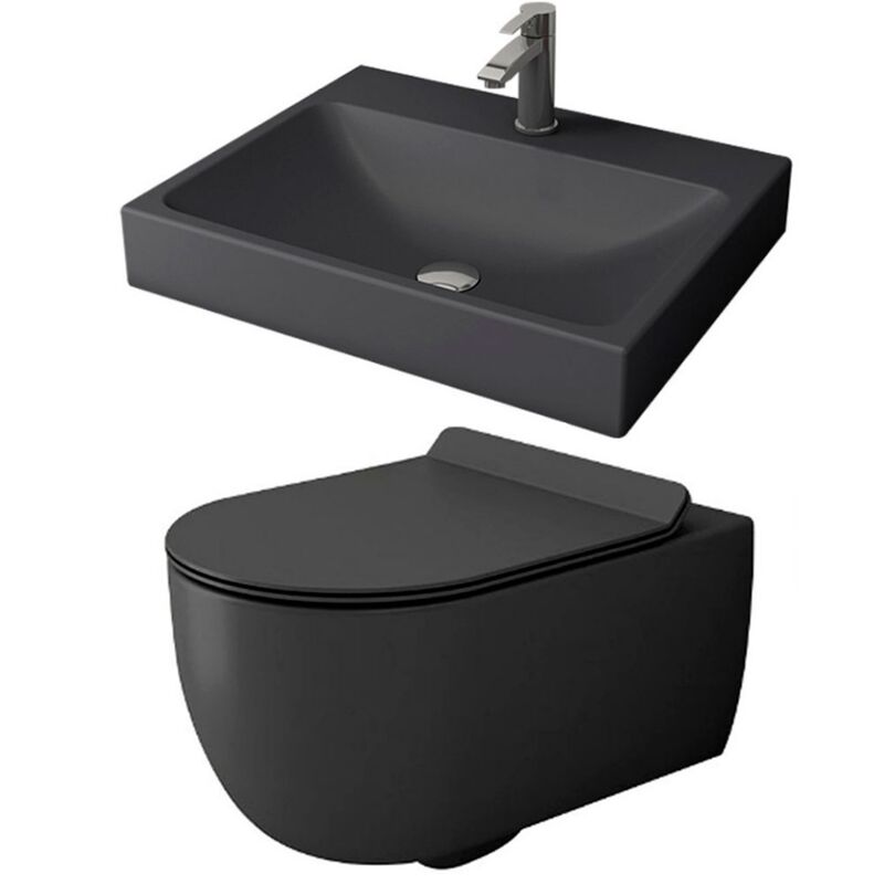 Подвесной унитаз bocchi v-tondo 1416-020-0129 с раковиной scala 1077-020-0126 в Алматы фото № 1