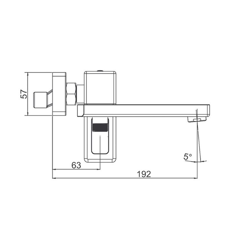 смеситель для ванны hans h11.3001, хром в Алматы фото № 2