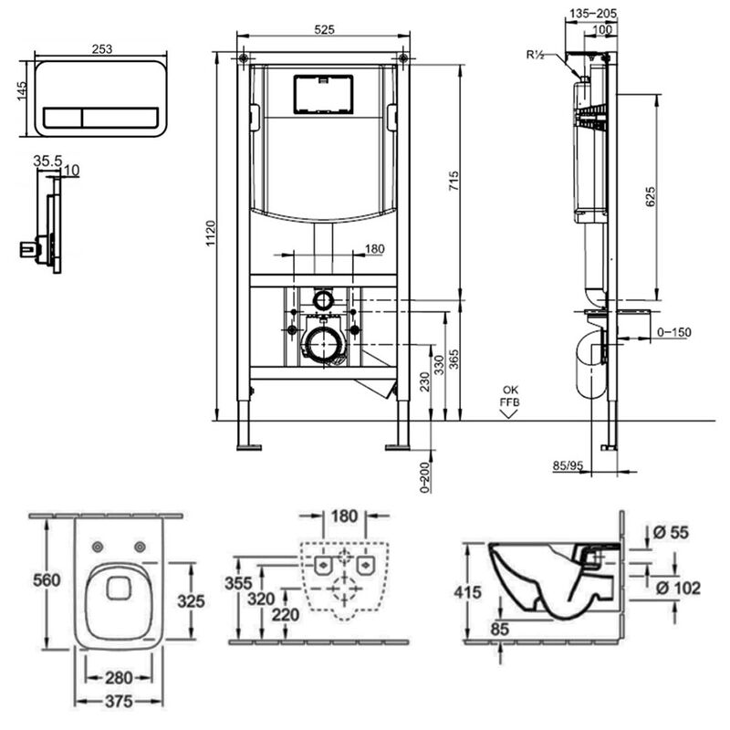унитаз с инсталляцией 4в1 villeroy&boch venticello 4611rlr1 92242700 92249061 в Алматы фото № 2