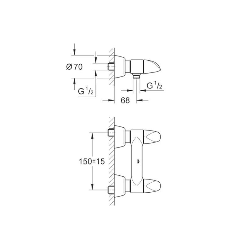 смеситель для душа grohe aria 26008000, наружный, хром в Алматы фото № 2